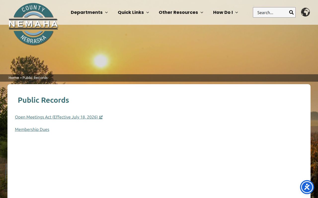 Nemaha County active warrants public records page