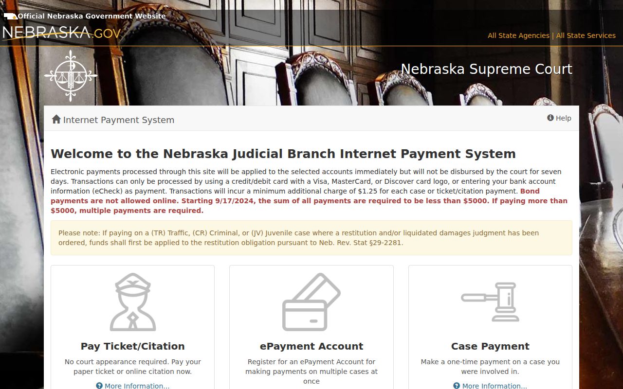 Nemaha County traffic warrant case payment route